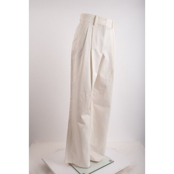 Zara Womans Pants Size M Ecru off White Wide Leg High Waist 7149/043 NWT - Picture 3 of 8